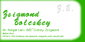 zsigmond bolcskey business card